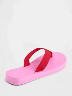 Canvas Platform Flip Flops