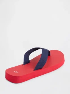 Canvas Platform Flip Flops