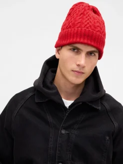 CashSoft Cable-Knit Beanie