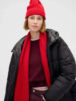 CashSoft Cable-Knit Beanie