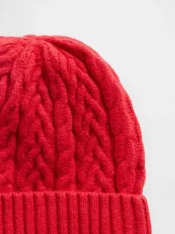 CashSoft Cable-Knit Beanie