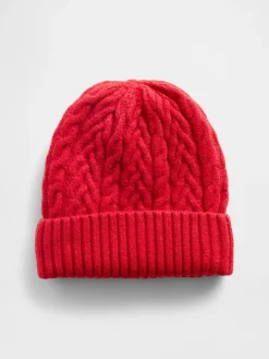CashSoft Cable-Knit Beanie