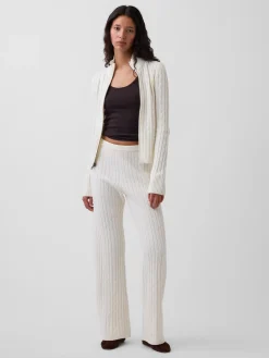 CashSoft Cable-Knit Boot Sweater Pants