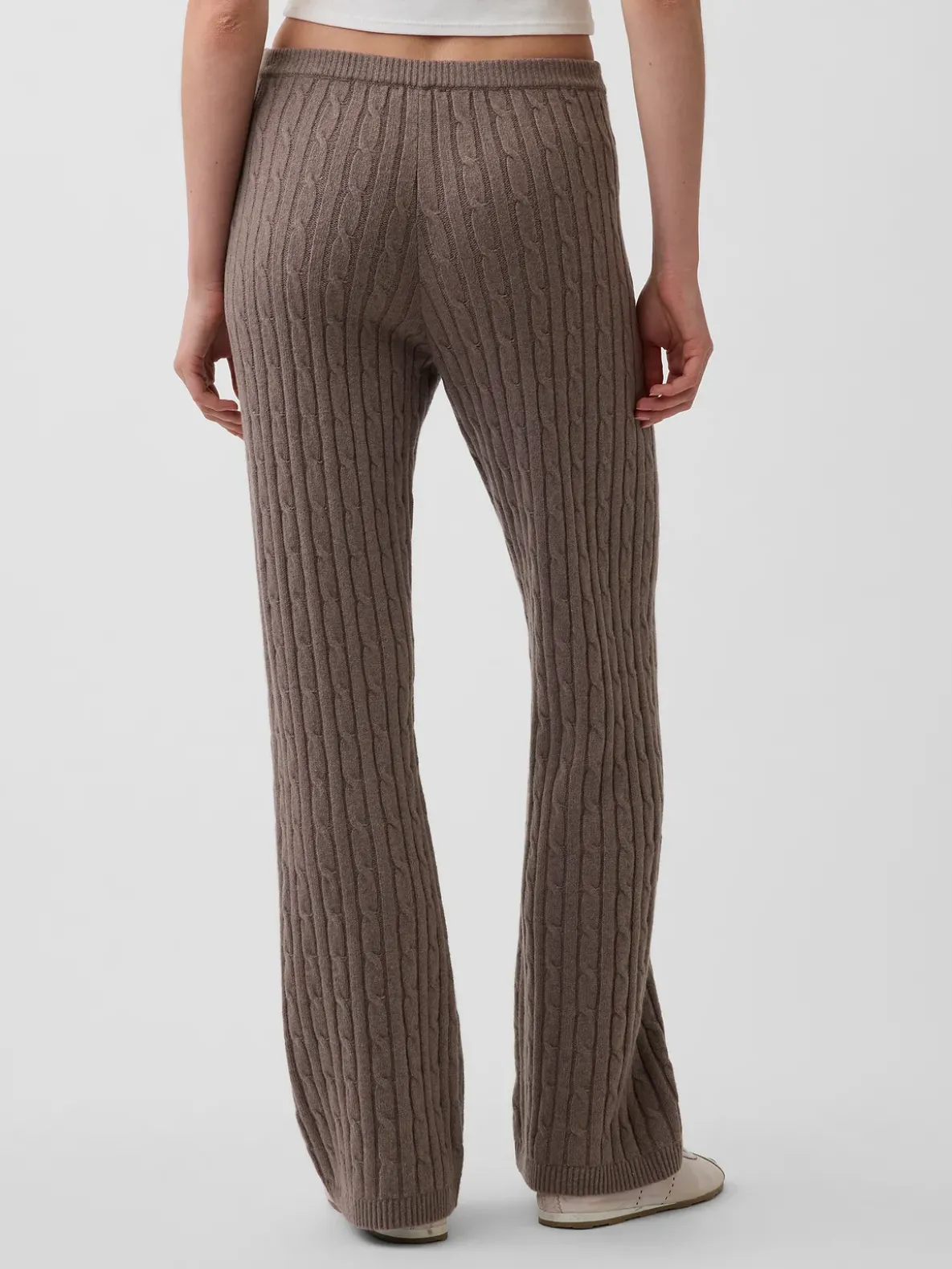 CashSoft Cable-Knit Boot Sweater Pants