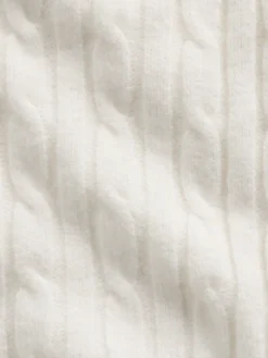 CashSoft Cable-Knit Crop Zip Cardigan