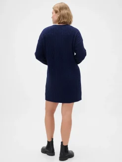 CashSoft Cable-Knit Mini Sweater Dress