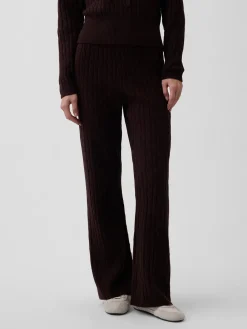 CashSoft Cable-Knit Sweater Pants