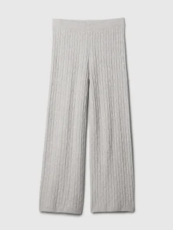 CashSoft Cable-Knit Sweater Pants