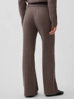 CashSoft Cable-Knit Sweater Pants
