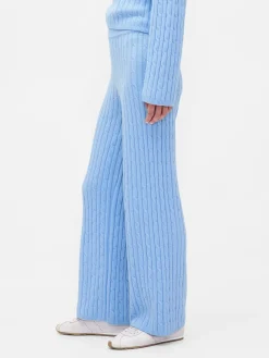 CashSoft Cable-Knit Sweater Pants