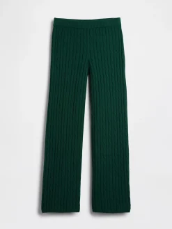CashSoft Cable-Knit Sweater Pants
