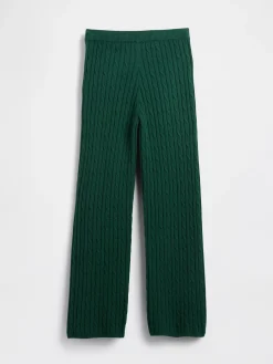 CashSoft Cable-Knit Sweater Pants