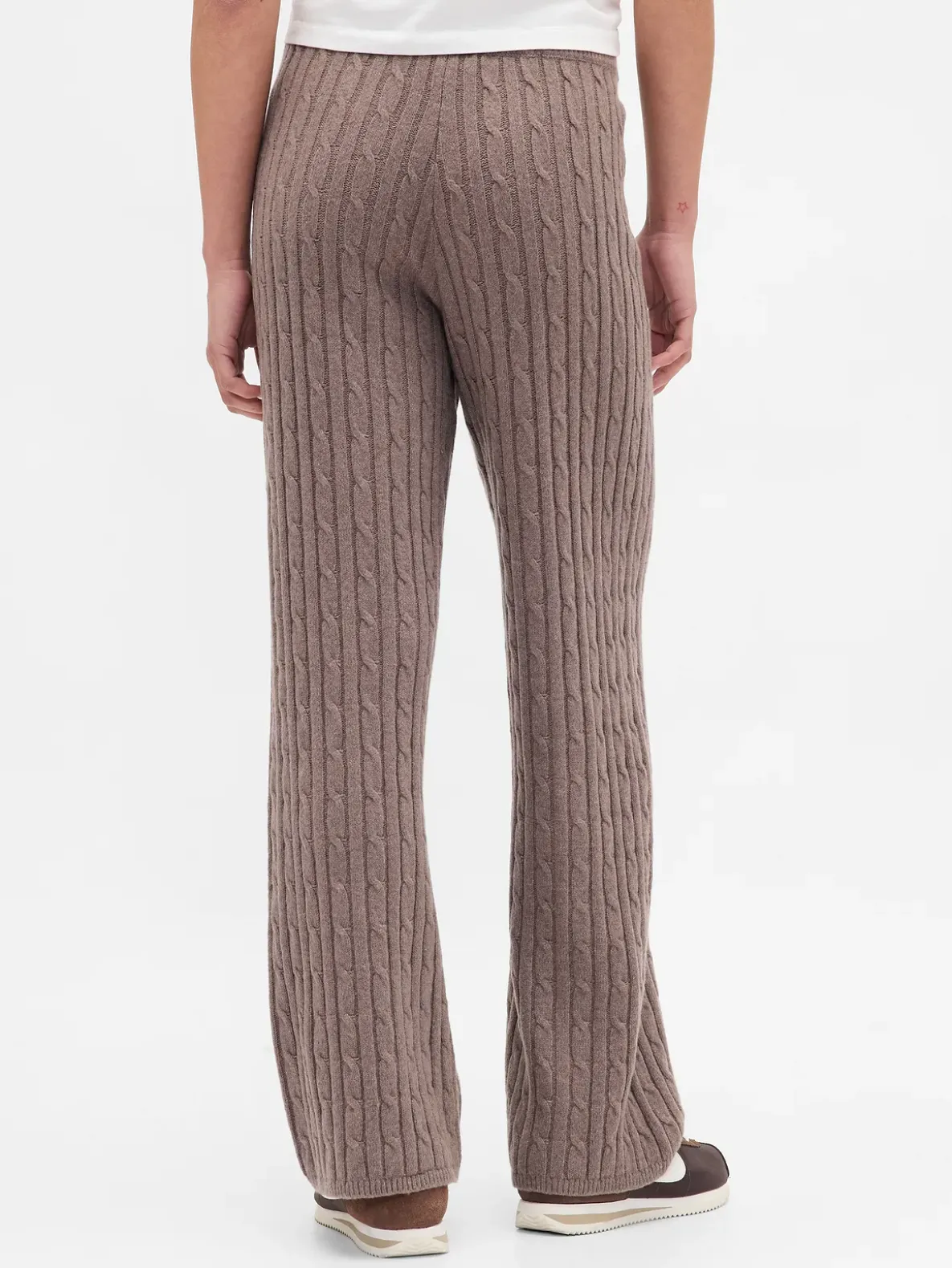 CashSoft Cable-Knit Sweater Pants