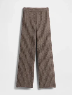 CashSoft Cable-Knit Sweater Pants