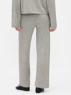 CashSoft Cable-Knit Sweater Pants