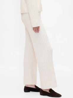 CashSoft Cable-Knit Sweater Pants