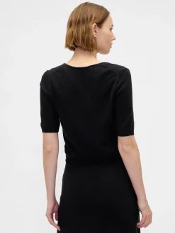 CashSoft Elbow Sleeve Crop Sweater