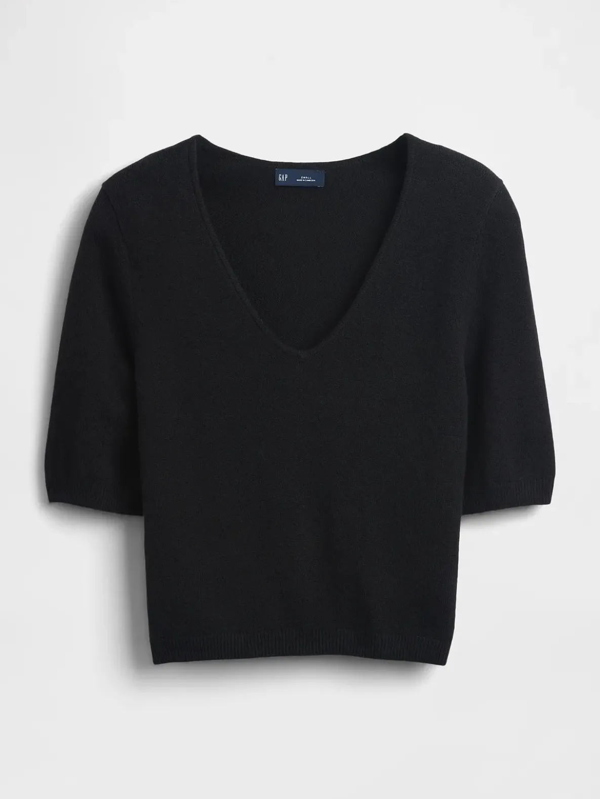 CashSoft Elbow Sleeve Crop Sweater