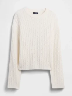 CashSoft Oversized Cable-Knit Sweater