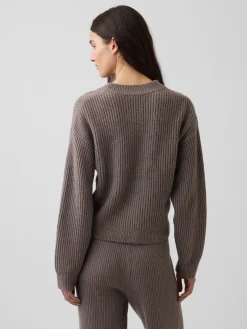 CashSoft Oversized Shaker-Stitch Cardigan