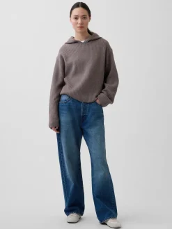 CashSoft Oversized Shaker-Stitch Hoodie