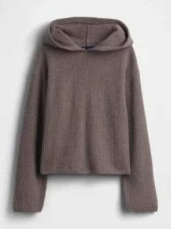 CashSoft Oversized Shaker-Stitch Hoodie