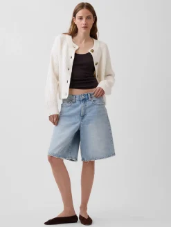 CashSoft Oversized Shaker-Stitch Cardigan