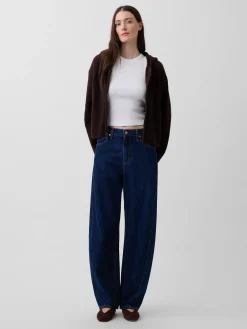 CashSoft Oversized Shaker-Stitch Zip Hoodie