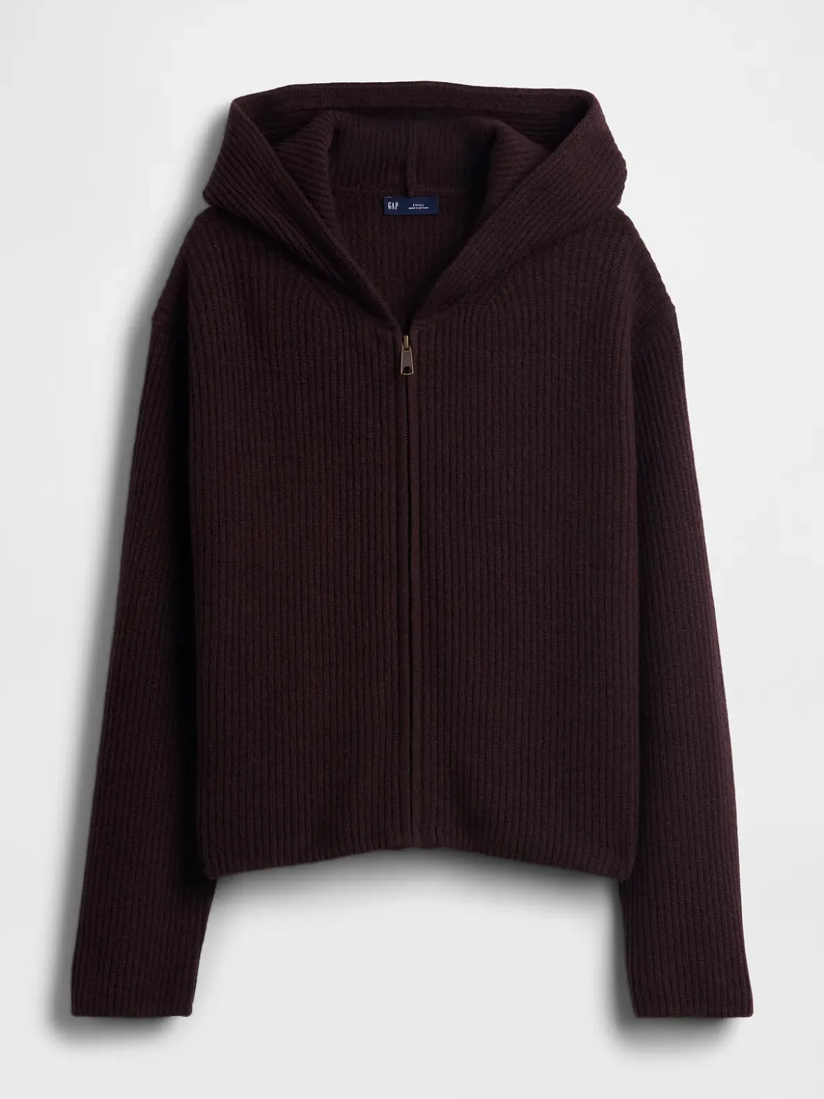 CashSoft Oversized Shaker-Stitch Zip Hoodie