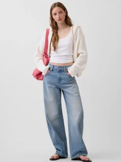 CashSoft Oversized Shaker-Stitch Zip Hoodie