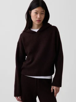 CashSoft Oversized Shaker-Stitch Hoodie