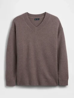 CashSoft Oversized V-Neck Tunic Sweater