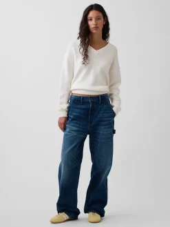 CashSoft Oversized V-Neck Sweater