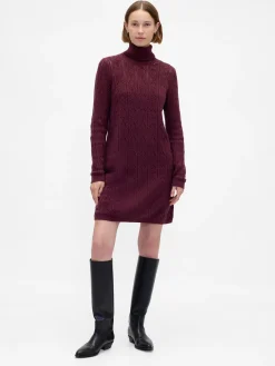 CashSoft Pointelle Turtleneck Sweater Dress