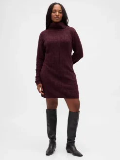 CashSoft Pointelle Turtleneck Sweater Dress