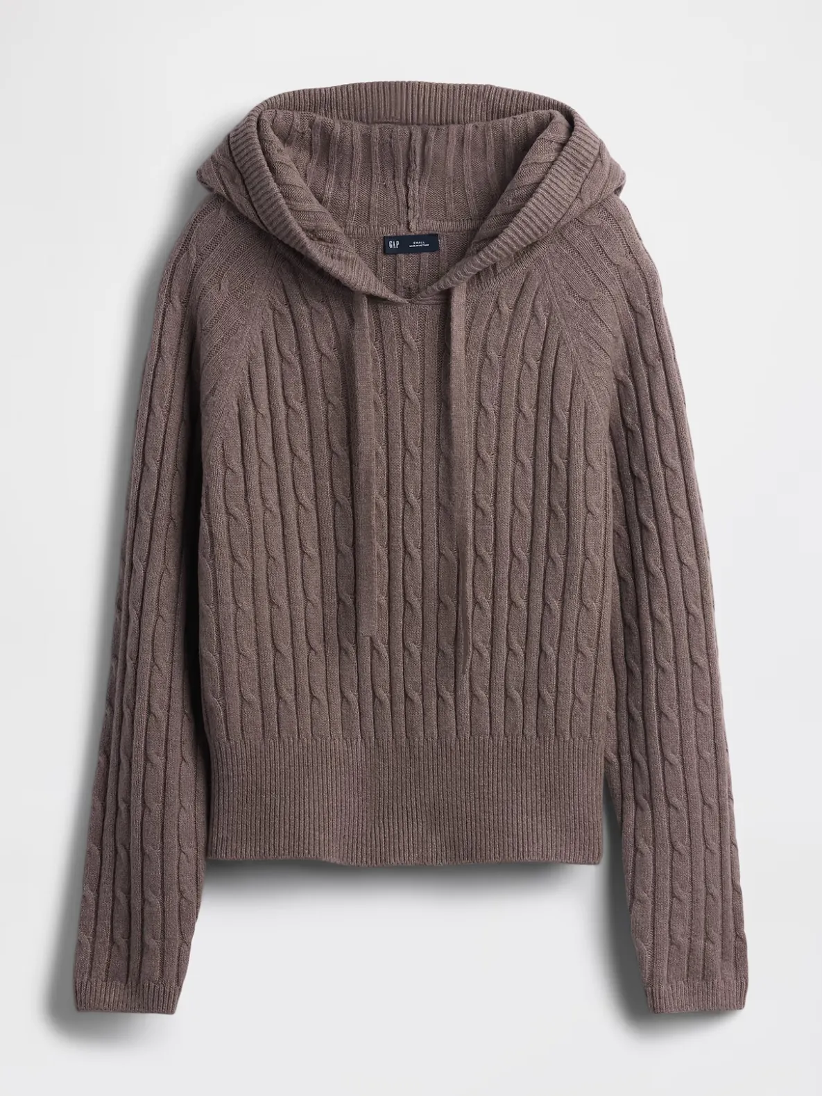 CashSoft Relaxed Cable-Knit Hoodie