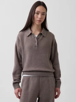 CashSoft Relaxed Polo Sweater