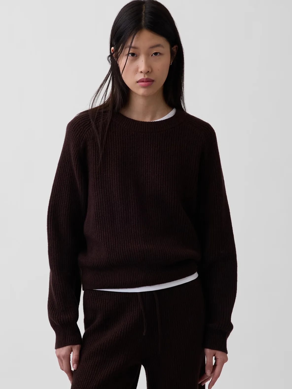 CashSoft Relaxed Shaker-Stitch Sweater