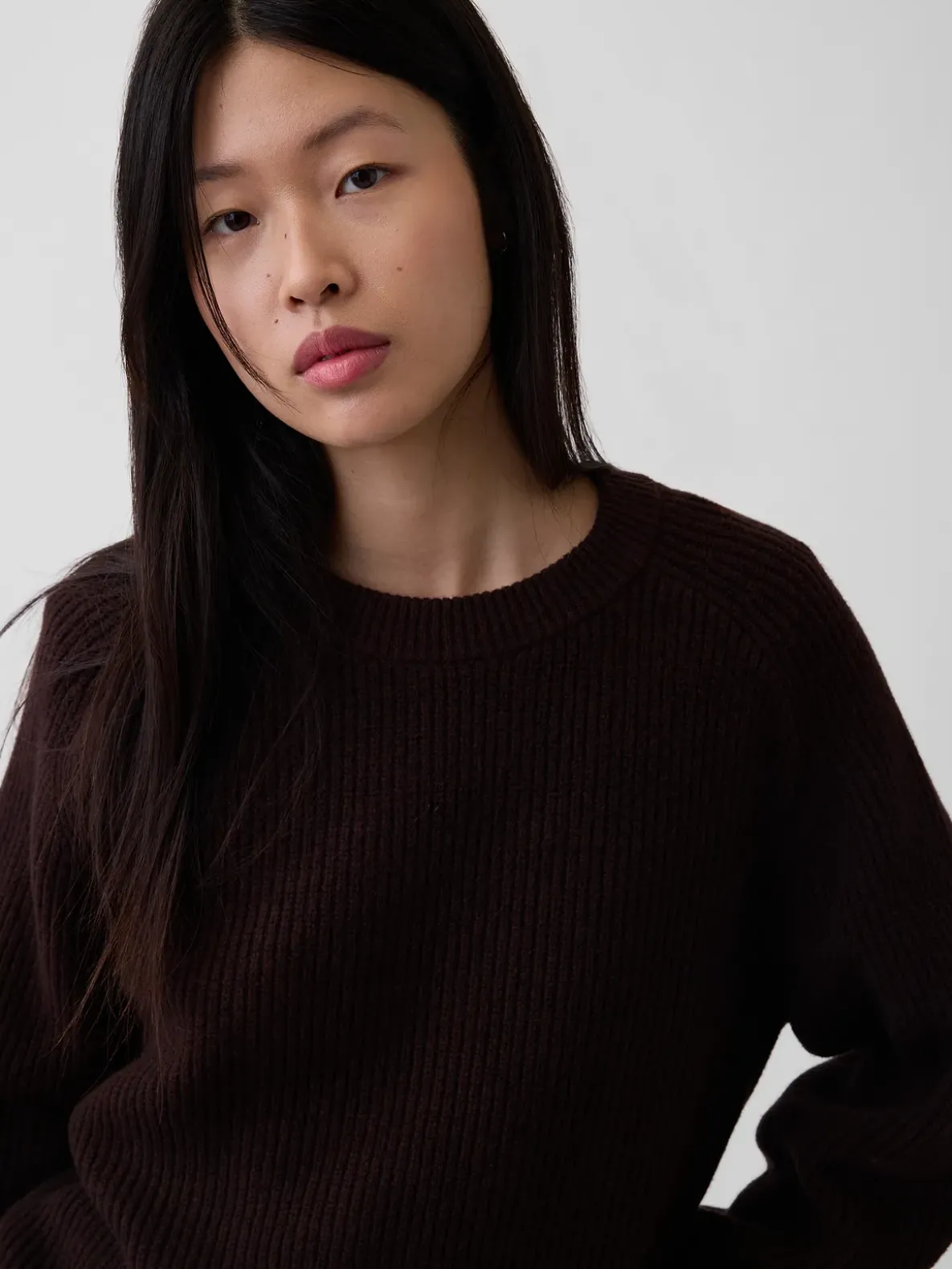 CashSoft Relaxed Shaker-Stitch Sweater