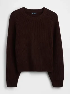 CashSoft Relaxed Shaker-Stitch Sweater
