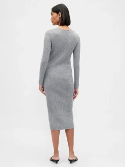 CashSoft Rib Midi Sweater Dress