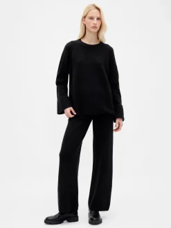 CashSoft Shaker-Stitch Boyfriend Sweater