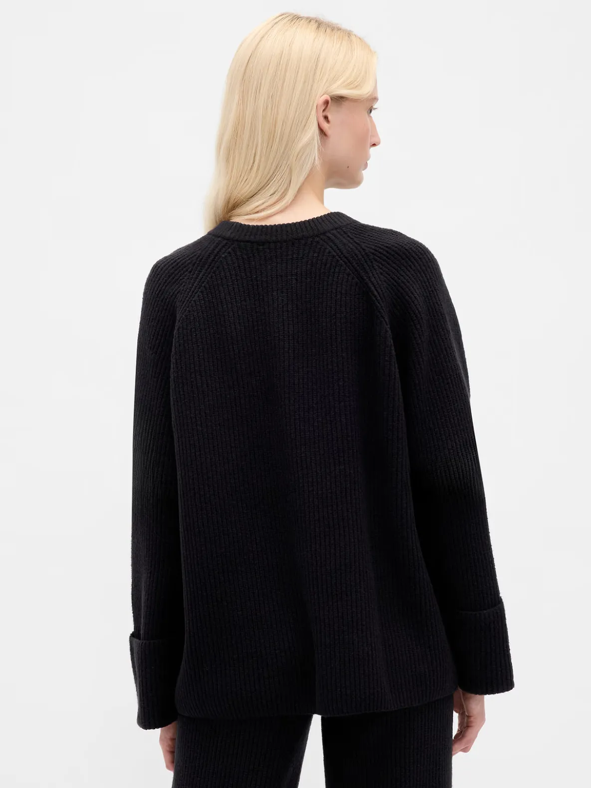 CashSoft Shaker-Stitch Boyfriend Sweater
