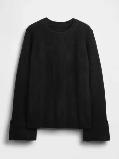 CashSoft Shaker-Stitch Boyfriend Sweater