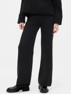 CashSoft Shaker-Stitch Sweater Pants