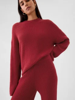 CashSoft Shaker-Stitch Sweater Pants