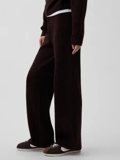 CashSoft Shaker-Stitch Sweater Pants