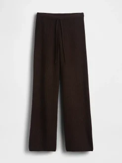 CashSoft Shaker-Stitch Sweater Pants
