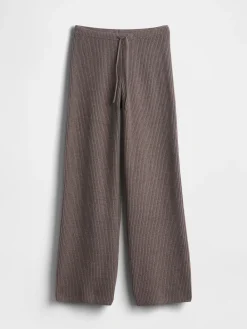 CashSoft Shaker-Stitch Sweater Pants
