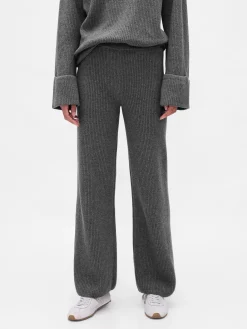 CashSoft Shaker-Stitch Sweater Pants